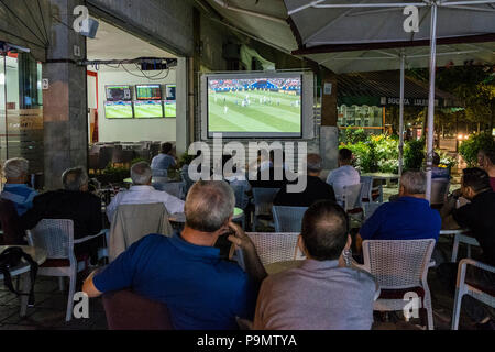 L'Albanie, Tirana, le soir de la Coupe du Monde Banque D'Images