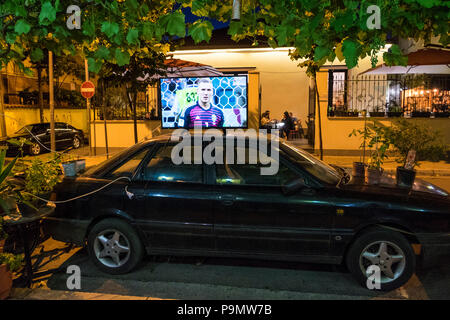 L'Albanie, Tirana, le soir de la Coupe du Monde Banque D'Images