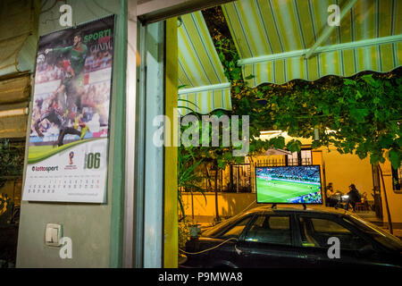 L'Albanie, Tirana, le soir de la Coupe du Monde Banque D'Images