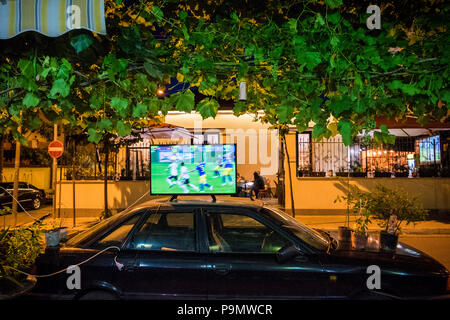 L'Albanie, Tirana, le soir de la Coupe du Monde Banque D'Images