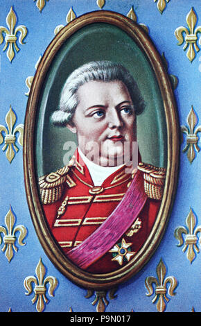 Louis XVIII, Louis Stanislas Xavier, 17 novembre 1755 â€" 16 septembre 1824, connu sous le nom de désiré, le DÃ©sirÃ©, était un monarque de la Maison de Bourbon qui régna comme roi de France de 1814 à 1824, l'amélioration numérique, reproduction d'une estampe originale de l'année 1900 Banque D'Images