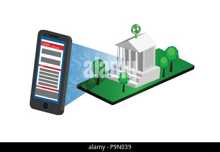 Mobile Banking, transfert d'argent Illustration de Vecteur