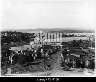 323 de Victoria depuis la tour de la cathédrale, C.-B., 1897 Banque D'Images