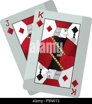 Jack et le roi des diamants cartes casino Jeu Illustration de Vecteur