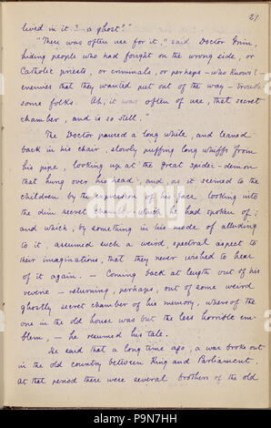 8 médecin (Grimshawe's Secret). Les chapitres 1 - 7 dans la main de Julian Hawthorne. Non daté (NYPL)15823745-5049922 b Banque D'Images