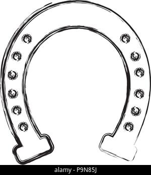 Grunge metal horseshoe symbole de chance d'équipement Illustration de Vecteur