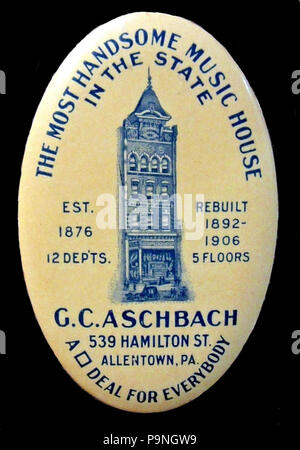 28 - 1908 G C'Aschbach Axe Promotion - Allentown PA Banque D'Images