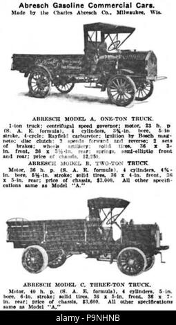 31 1911 Abresch-Cramer A B C Modèle ad camions Banque D'Images