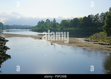 HENDAYE, FRANCE- l'île de faisan, une île inhabitée sur la Bidassoa entre Hendaye et Irun (Espagne), d'un condominium unique en droit international Banque D'Images