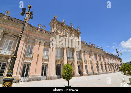 Façade du Palais des jardins de la ferme. L'histoire de l'art de la biologie. 19 juin, 2018. La Granja Segovia Espagne. Banque D'Images