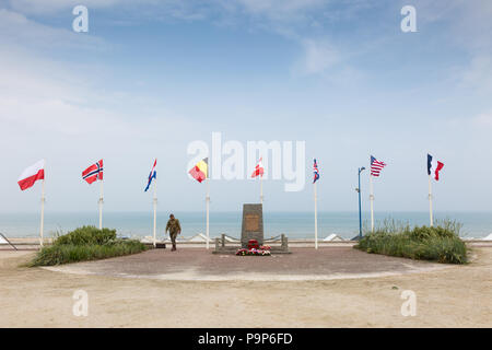 Mémorial à Jour j 1944, plages de Normandie, France Banque D'Images