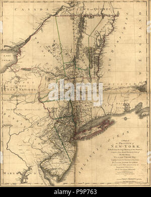 Une carte de la province de New-York, de l'reduc grand dessin de cette province, compilées à partir des enquêtes réelles par ordre de Son Excellence William Tryon, Esqr. Capitaine Général et gouverneur de la même, Banque D'Images