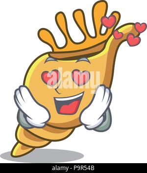 Dans l'amour shell exotiques mascot cartoon Illustration de Vecteur