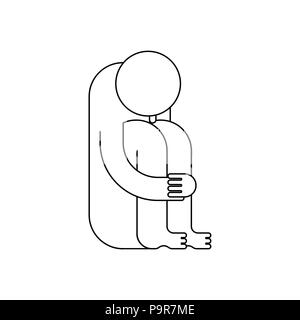 Icône pleurnicheur. Signe whiny. Homme triste à pleurer. Moaner symbole. downer soupir-face Vector illustration Illustration de Vecteur