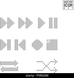 L'interface joueur Point Motif Boutons. Lecture, Pause parsemée d'Icônes isolé sur fond blanc. Icône Vecteur de Media Player Illustration de Vecteur