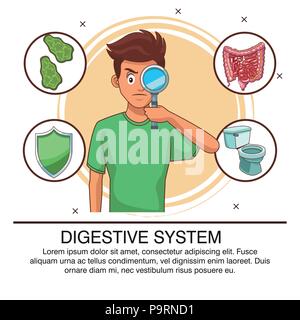 Système digestif poster des informations vector illustration graphic design Illustration de Vecteur
