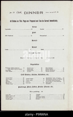 Le dîner (563) détenus par ST. NICHOLAS HOTEL (à) "WASHINGTON PLACE ET MERCER STREET, (NY)" (hôtel ;) (NYPL)-272342-4000007298 Hades Banque D'Images