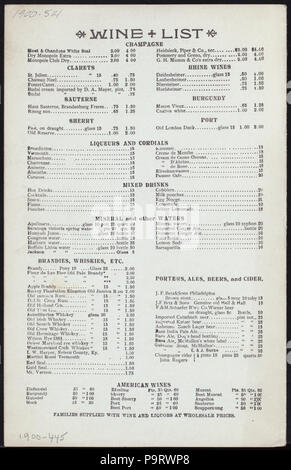 Le dîner (563) détenus par ST. NICHOLAS HOTEL (à) "WASHINGTON PLACE ET MERCER STREET, (NY)" (hôtel ;) (NYPL)-272342-4000007300 Hades Banque D'Images