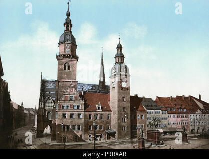 . Anglais : Chemnitz, old town hall, en Allemagne. autour de 1900 Deutsch : Chemnitz Altes Rathaus um 1900 . Entre 1890 et 1905 303 1900 Chemnitz Altes Rathaus Banque D'Images