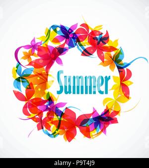 Vector abstract fleurs colorées dans un cercle Illustration de Vecteur