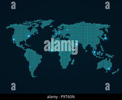 Carte du monde avec des carrés pliés vector illustration Illustration de Vecteur