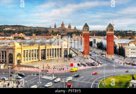 Barcelona - Plaça de Espanya, Espagne Banque D'Images