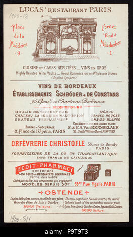 Petit-déjeuner (233) détenus par CIE TRANSATLANTIQUE (SS) à LA CHAMPAGNE (SS ;) (NYPL)-272439-4000007472 Hades Banque D'Images