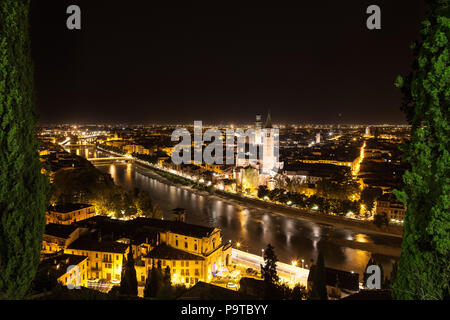 Paysage de nuit, Vérone Italie Banque D'Images