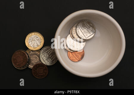 Petit pot de l'anglais de monnaie. Banque D'Images