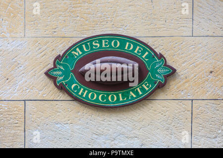 Museo del Chocolate, enseigne à l'extérieur du Musée du Chocolat à La Habana Vieja, La Havane, Cuba Banque D'Images