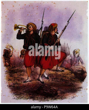 À partir de détails 386 lithographie couleur Zouave Grand Parade March Banque D'Images