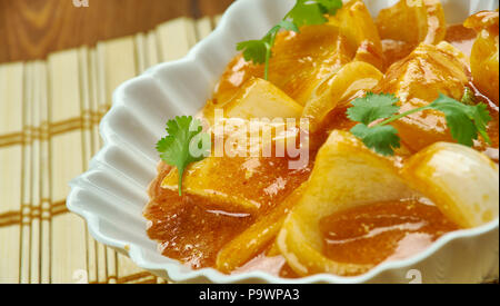 Paneer Faire Pyaza - Demi-sec style Punjabi curry recette. Banque D'Images