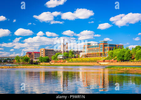 Columbus, Géorgie, USA Centre-ville sur la rivière Chattahoochee. Banque D'Images