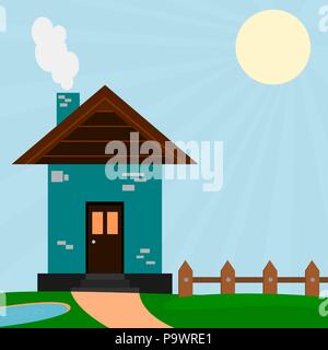 Saison d'été vecteur maison Illustration de Vecteur