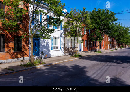 Sud-ouest de Montréal maisons en brique de la rue Banque D'Images