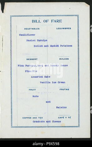 Le dîner (559) détenus par la PACIFIC Mail Steamship Company (at) SS VILLE DE PARA (SS) (NYPL)-273702-4000009515 Hades Banque D'Images