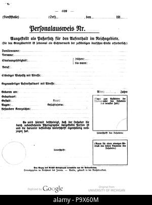 466 143 0609 Reichsgesetzblatt 1916 Deutsches Banque D'Images