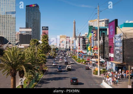 Le Strip de Las Vegas skyline, Las Vegas, Nevada, USA Banque D'Images