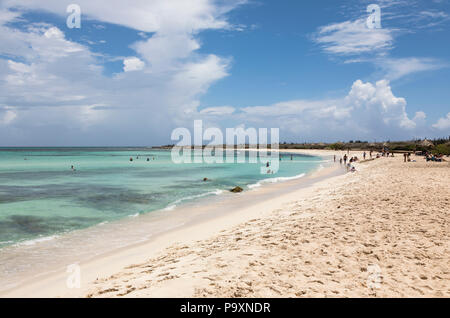 Plage d'Arashi - une plage de sable blanc idyllique sur l'île des Caraïbes d'Aruba, dans les Caraïbes Banque D'Images