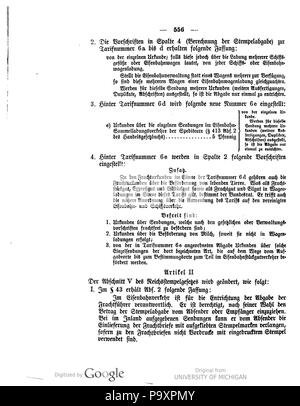 465 134 0556 Reichsgesetzblatt 1916 Deutsches Banque D'Images