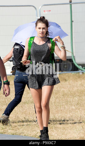 Jeune dame à RIAT air show,Royaume-uni,Fairford,2018 Banque D'Images