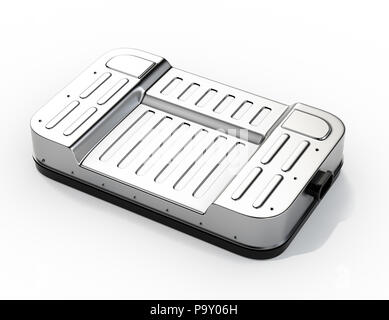 Pack batterie de la voiture électrique générique sur fond noir. Le rendu 3D image. Banque D'Images