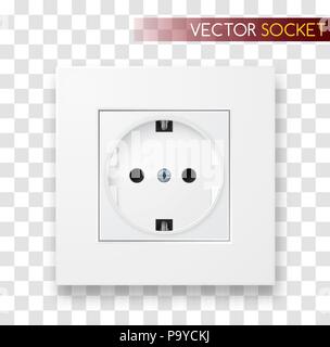 Vecteur réaliste socket. Prise d'alimentation. Illustration de Vecteur