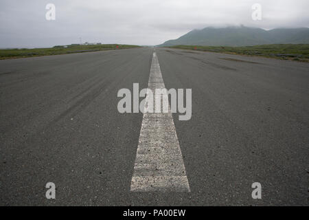Close up de pistes de l'aéroport, Attou, Îles Aléoutiennes, Alaska Banque D'Images
