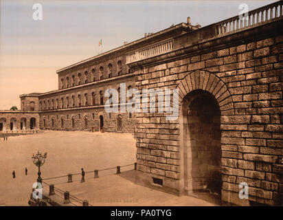 . Anglais : (Photochrome Photochrom) imprimer, par Photoglob Zuerich, du Palais Pitti, résidence royale, Florence, Italie. Plus de 100 ans . Entre 1890 et 1905 649 Firenza Palazzo Pitti Banque D'Images