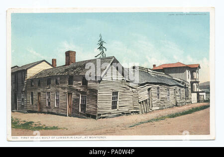 651 Première maison de bois de construction en Californie, Monterey, Californie (NYPL b12647398-68422) Banque D'Images