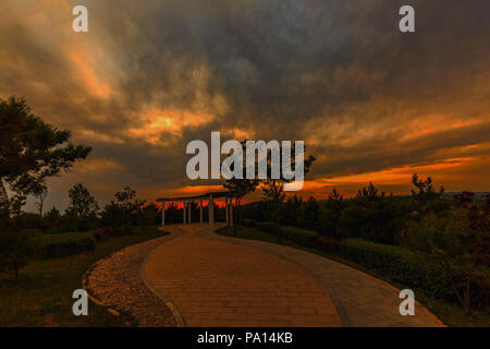 Taiyuan, Taiyuan, Chine. 20 juillet, 2018. Taiyuan, Chine-décor d'Gengyang jardin écologique à Taiyuan, Province de Shanxi en Chine du nord. Crédit : SIPA Asie/ZUMA/Alamy Fil Live News Banque D'Images