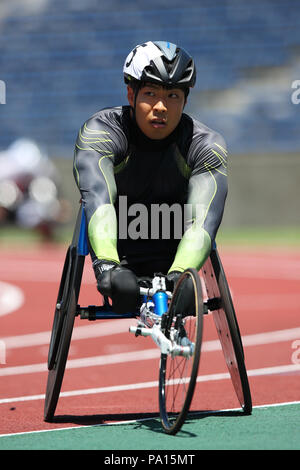 Machida Athletic Stadium, Tokyo, Japon. 1er juillet 2018. Tomoki Ikoma, Juillet 1, 2018 - Athlétisme : Kanto Para athlétisme Championships le 100 m T54 finale à Machida Athletic Stadium, Tokyo, Japon. Credit : YUTAKA/AFLO SPORT/Alamy Live News Banque D'Images