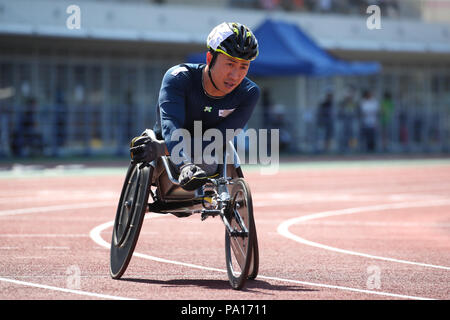 Machida Athletic Stadium, Tokyo, Japon. 1er juillet 2018. Kozo Kubo, Juillet 1, 2018 - Athlétisme : Kanto Para athlétisme Championships Men's 1500 T54 finale à Machida Athletic Stadium, Tokyo, Japon. Credit : YUTAKA/AFLO SPORT/Alamy Live News Banque D'Images