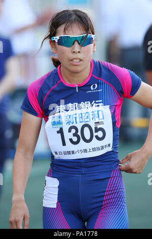 Machida Athletic Stadium, Tokyo, Japon. 1er juillet 2018. Mana Sasaki, le 1 juillet, 2018 - Athlétisme : Kanto Para athlétisme Championships 400 T13 finale à Machida Athletic Stadium, Tokyo, Japon. Credit : YUTAKA/AFLO SPORT/Alamy Live News Banque D'Images